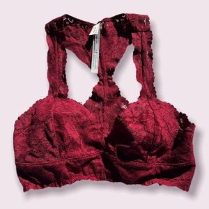 Free People Racer back lace bra.